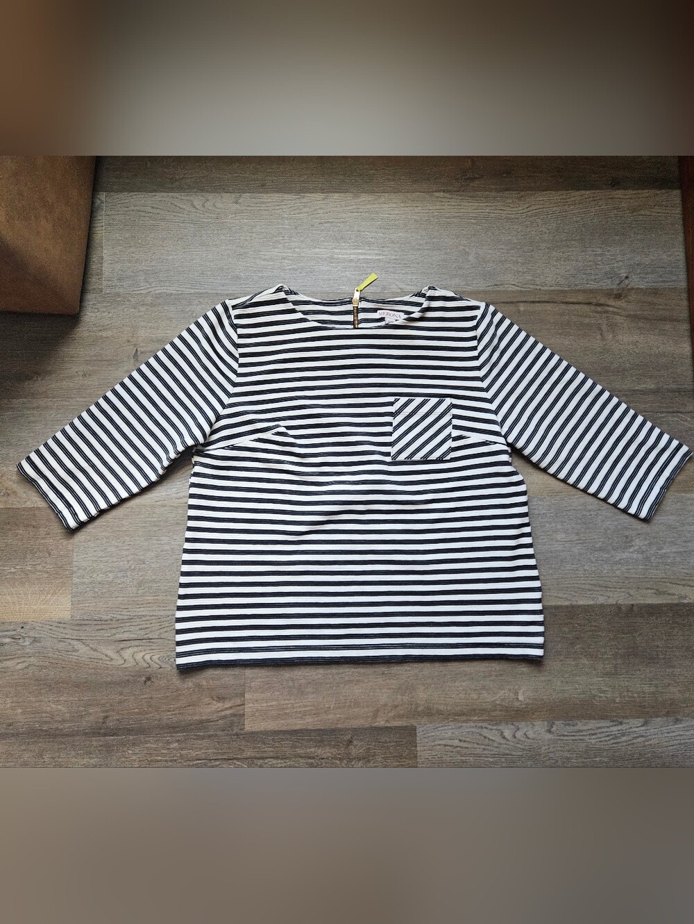 Merona Black & White Striped Top